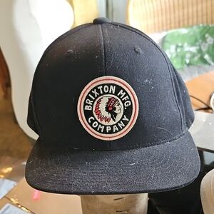 Brixton Mens Rival Medium Profile Adjustable Snapback Hat, black, One Size